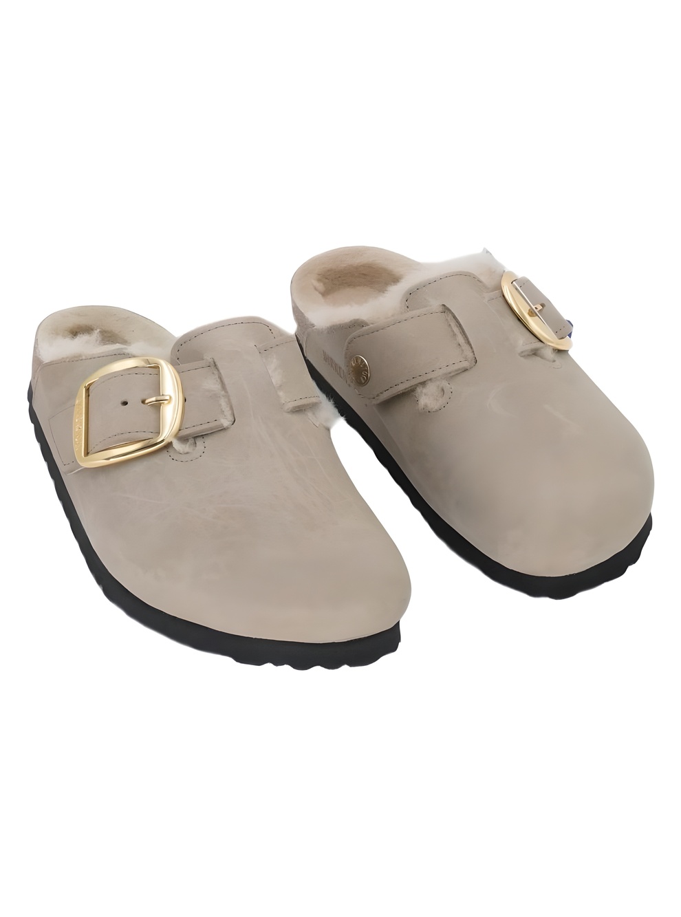 Birkenstock Boston Big Buckle Shearling Clogs Tobacco Brown Size 5